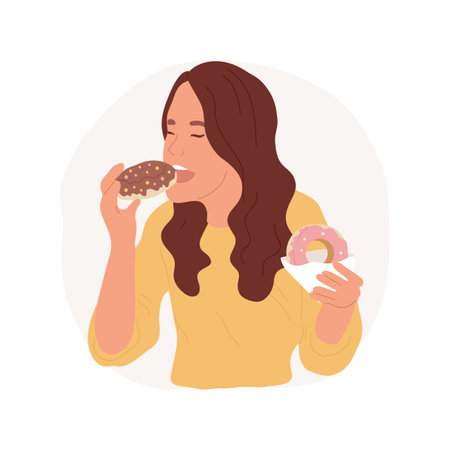 Sugar addiction isolated cartoon vector illustration.のイラスト素材