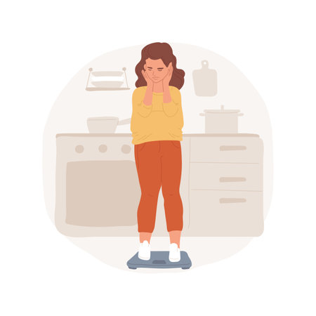 Overweight isolated cartoon vector illustration.のイラスト素材