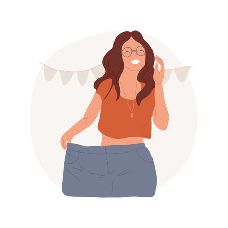 Losing weight isolated cartoon vector illustration.のイラスト素材