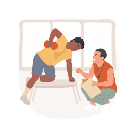 Working out isolated cartoon vector illustration.のイラスト素材