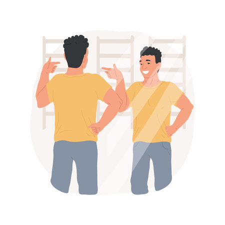 Happy with results isolated cartoon vector illustration.のイラスト素材