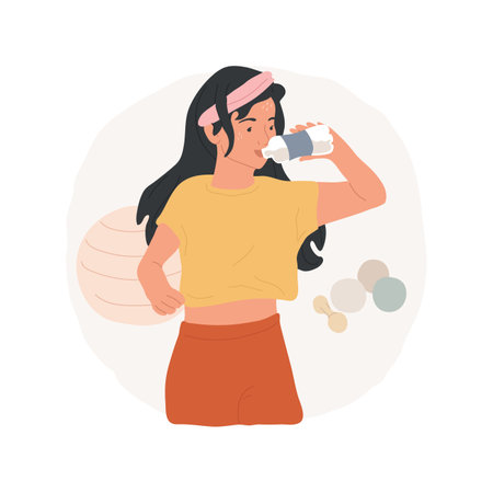 Drinking water isolated cartoon vector illustration.のイラスト素材