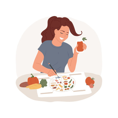 Meal plan isolated cartoon vector illustration.のイラスト素材