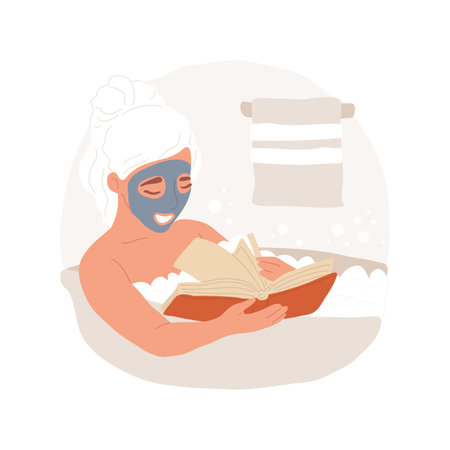 Taking bath isolated cartoon vector illustration.のイラスト素材