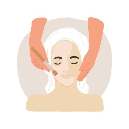 Salon skin treatment isolated cartoon vector illustration.のイラスト素材