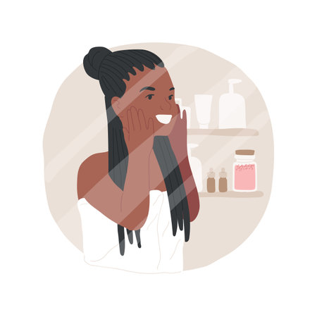 Daily skin treatment isolated cartoon vector illustration.のイラスト素材