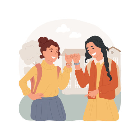 DIY friendship bracelets isolated cartoon vector illustration.のイラスト素材