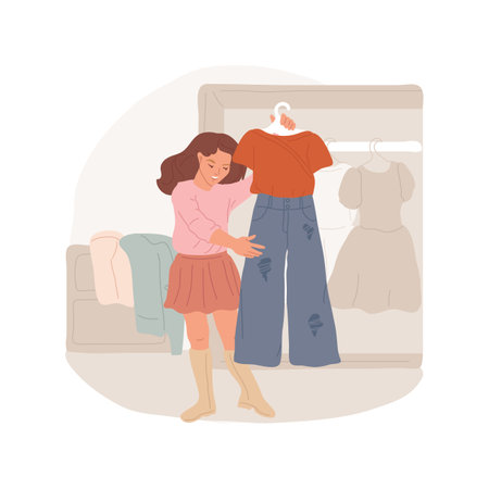 Creating personal look isolated cartoon vector illustration.のイラスト素材