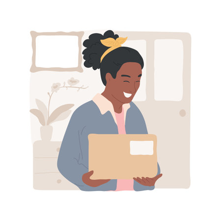 Purchase delivered isolated cartoon vector illustration.のイラスト素材