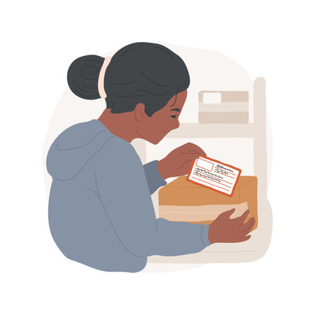 Print your return label isolated cartoon vector illustration.のイラスト素材