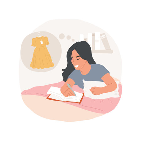 Dreaming about new thing isolated cartoon vector illustration.のイラスト素材