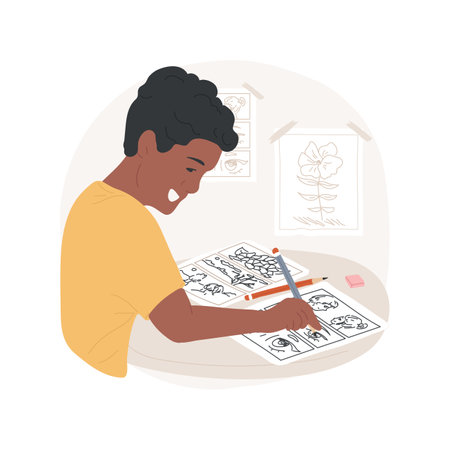 Doodling isolated cartoon vector illustration.のイラスト素材