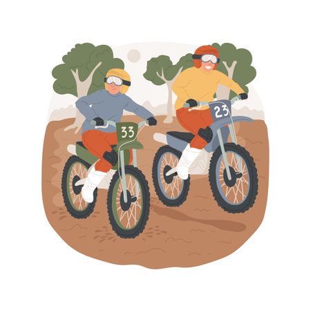 Motocross isolated cartoon vector illustration.のイラスト素材