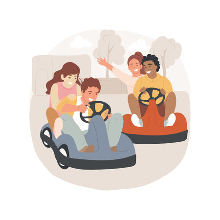 Kart racing isolated cartoon vector illustration.のイラスト素材