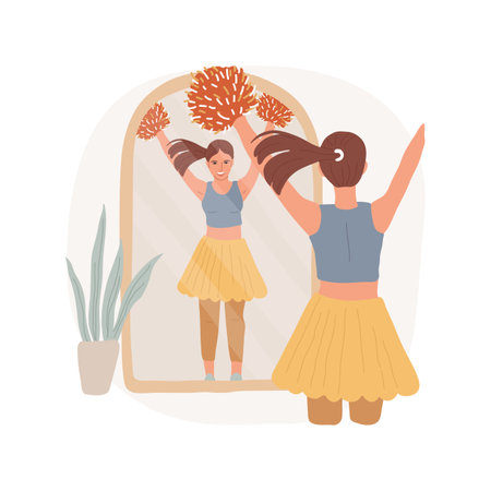 Practicing at home isolated cartoon vector illustration.のイラスト素材
