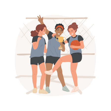 Celebrating victory isolated cartoon vector illustration.のイラスト素材