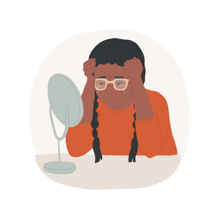 Low self-esteem isolated cartoon vector illustration.のイラスト素材