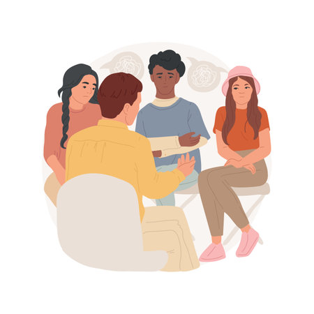 Group session isolated cartoon vector illustration.のイラスト素材