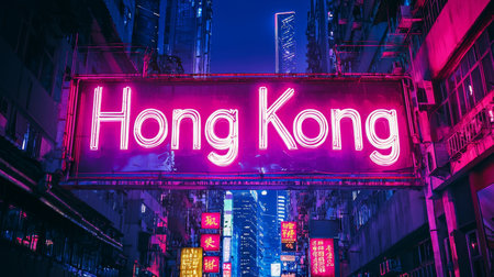 Backlighting Hong Kong City symbol art poster.の素材