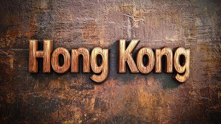 Brown Hong Kong City symbol art poster.の素材
