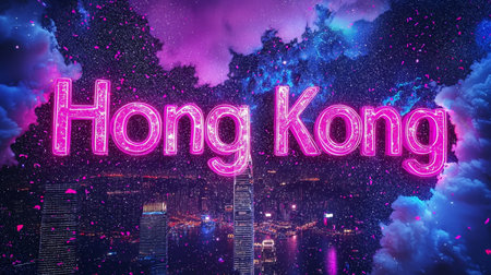 Cosmos Hong Kong City symbol art poster.の素材