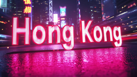 Front Lighting Hong Kong City symbol art poster.の素材