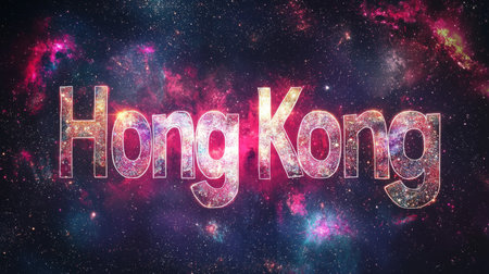 Galaxy Hong Kong City symbol art poster.の素材