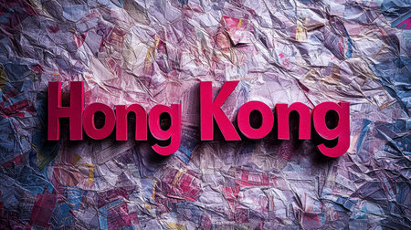 Paper Hong Kong City symbol art poster.の素材