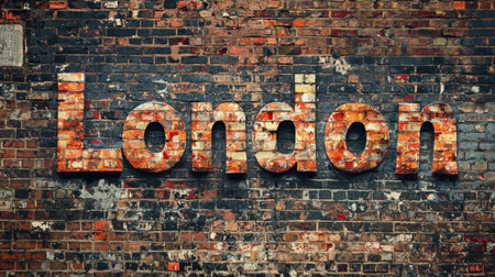 Ancient Brick London City symbol art poster.の素材