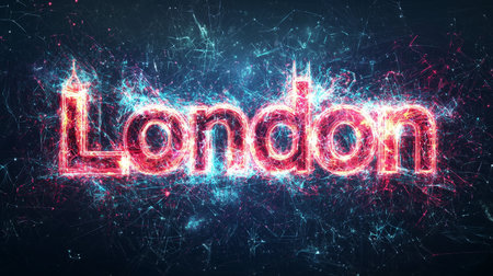 Backlighting London City symbol art poster.の素材