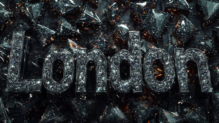 Black Diamond Crystal London City symbol art poster.の素材