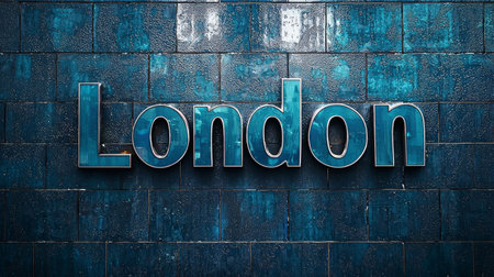 Blue Glossy Surface London City symbol art poster.の素材