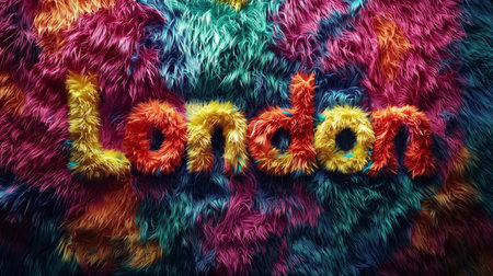 Colorful Fur London City symbol art poster.の素材