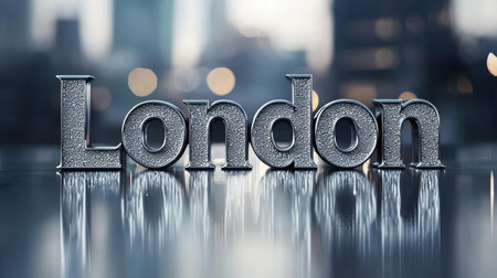 Grey Glossy Surface London City symbol art poster.の素材