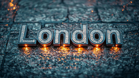 Grey LED London City symbol art poster.の素材