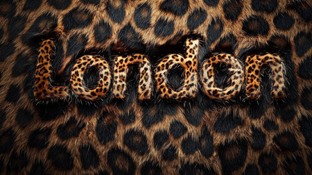 Leopard Fur London City symbol art poster.の素材