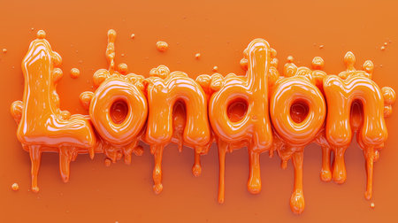Orange Slime London City symbol art poster.の素材