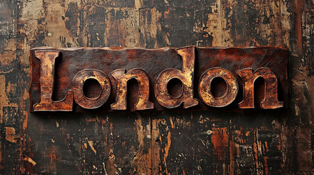 Rustic Leather London City symbol art poster.の素材