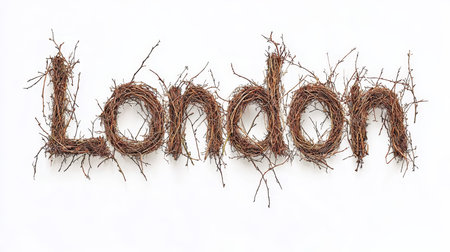London City symbol art poster Willow Twig Letters.の素材