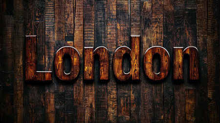 Wooden Mahogany London City symbol art poster.の素材