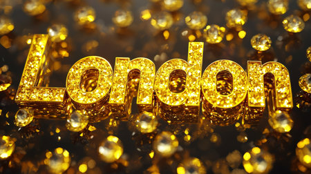 Yellow Sapphire Crystal London City symbol art poster.の素材