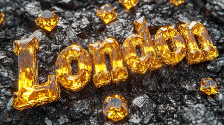 Yellow Sapphire Crystal London City symbol art poster.の素材