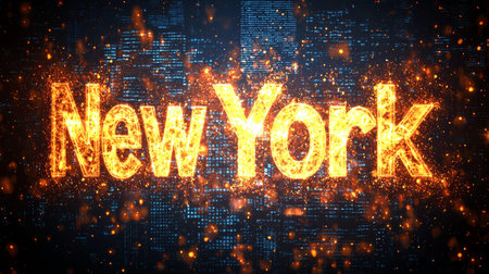Ambient Lighting New York City symbol art poster.の素材
