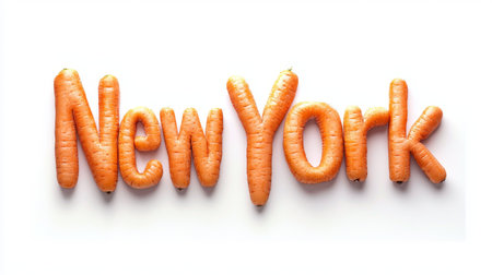New York City symbol art poster Baby Carrot Typography.の素材