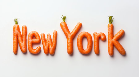 New York City symbol art poster Baby Carrot Typography.の素材