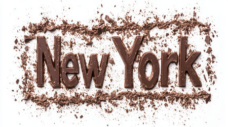 New York City symbol art poster Chocolate Typography.の素材
