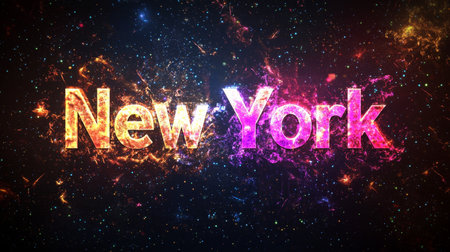 Cosmos New York City symbol art poster.の素材