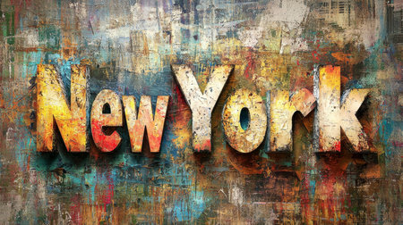 Fresco New York City symbol art poster.の素材