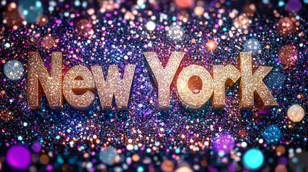 Glitter New York City symbol art poster.の素材