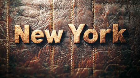 Glossy Leather New York City symbol art poster.の素材